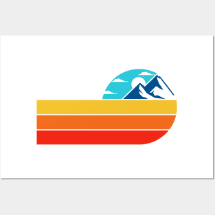 retro mountain Posters and Art